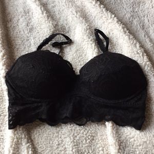 padded black lace bralette